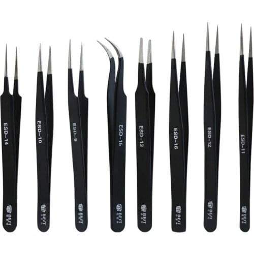 1PC Precise Professional Anti-Static Electric Tweezers For Computer Repair Tools Jewelry Eyelash Extension Tweezers Pick-UP Tool