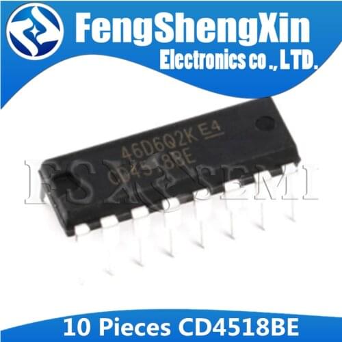 10pcs/lot CD4518BE DIP-16 CD4518 DIP 4518BE 4518 DIP16 CMOS Dual Up-Counters IC