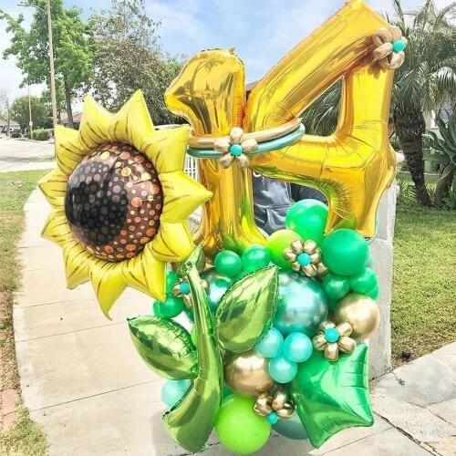 2PC Sunflower Daisy Rose Helium Foil Balloons Theme Party Decoration Mothers ValentinesDay Wedding Birthday Dcorations Globos