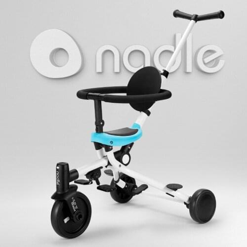 Nadle hand push tricycle 2 in 1 kid car foldable lightweight two way stroller multi-function child walking artifact
