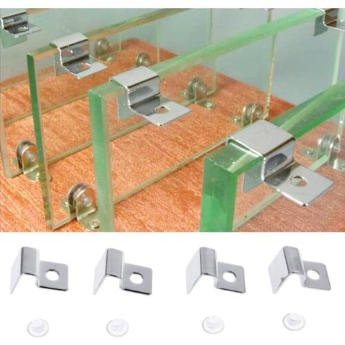 4Pcs Stainless Steel Aquarium Fish Tank Fixed Cover Clip Filter Barrel Holder