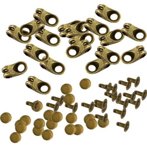 40 Pieces/Set Speed Shoe Lace Hooks Lace Fittings with Rivets for Climb Hiking Shoes Work Outdoor Mountaineering Boots