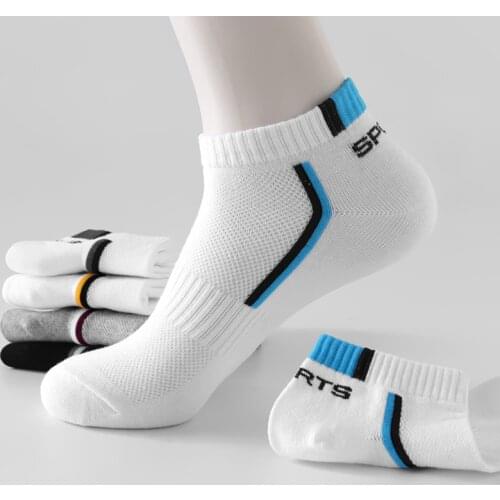 5Pairs Men Socks Set Cotton Socks Pack Mesh Breathable Short Basketball Winter Sports Socks Absorb Sweat Ankle Big Size 44 47 48