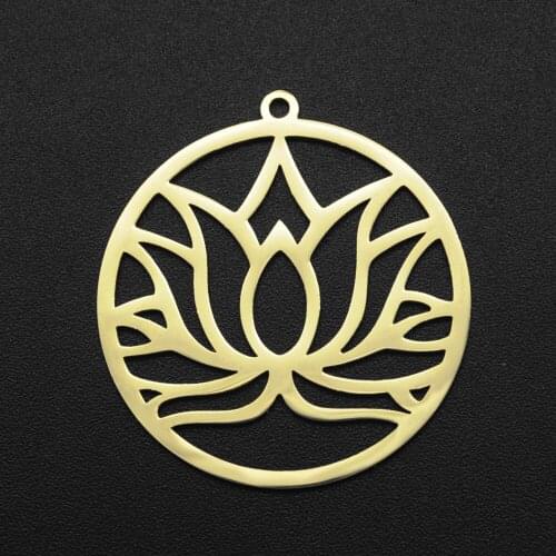 5pcs/lot 100% Stainless Steel Yoga Lotus diy Earring Findings Pendant Charm Wholesale Factory Price Super Quality