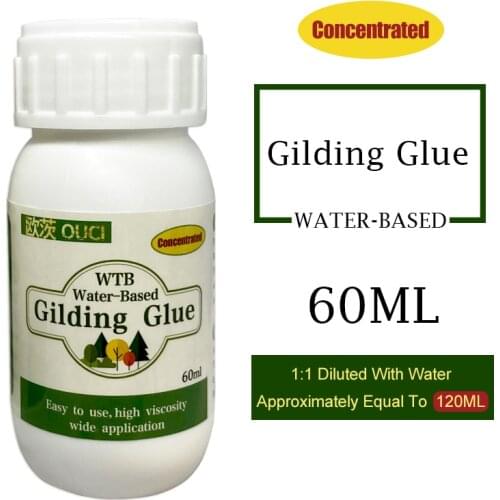 60ml(120ml)Gilding Glue for Gold Leaf Foil Water-based Glue for Gold Foil Sheets Craft Paper Home Decoration Gilding Adhesive