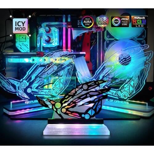 A-RGB ROG Figure Belief Decoration 5V3Pin Republic of Gamers LED Rainbow Lighting AURA SYNC Custom MOD Acrylic Lighting Panel