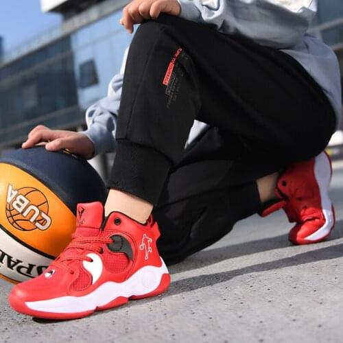Boys Basketball Shoes High Quality Top Soft Non-slip Kids Sneakers Thick Sole Children Sport Shoes Outdoor Boy Trainer Basket
