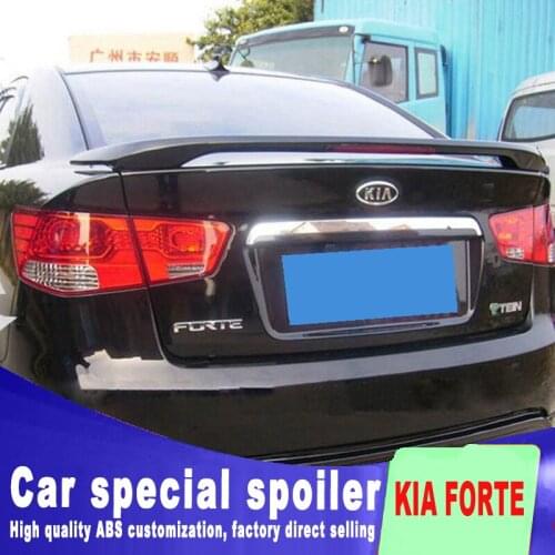 Big ABS material high quality rear trunk wing rear spoiler for 2009 to 2015 KIA forte by primer red stop lamp light spoilers