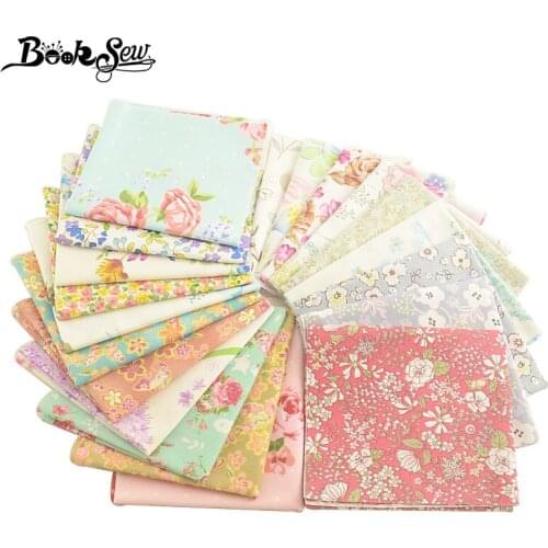 Booksew 25x45cm 100% Cotton Fabric Flowers Design Telas Algodon Patchwork Sewing Cushion Material Tissu DIY Home Textile Cloth