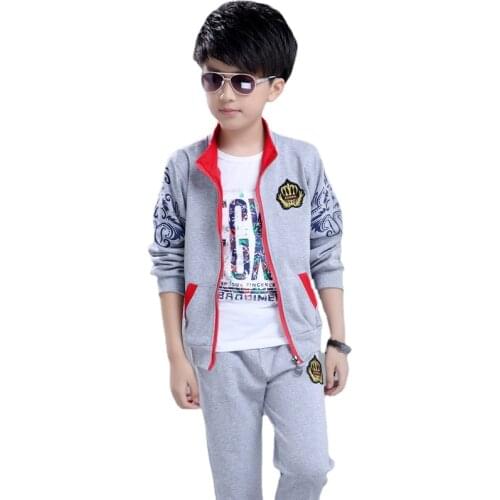 Childrens Clothes The Boy Spring and Autumn Suit New Version Childrens Sports Leisure Cuhk Two-piece Sport Sets