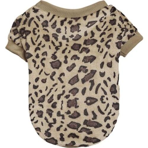 Fleece Dog Coat Pullover Soft Warm Dog Clothes Leopard Pattern Thick Pet Sweater For Small Medium Large Dogs Cat Clothing