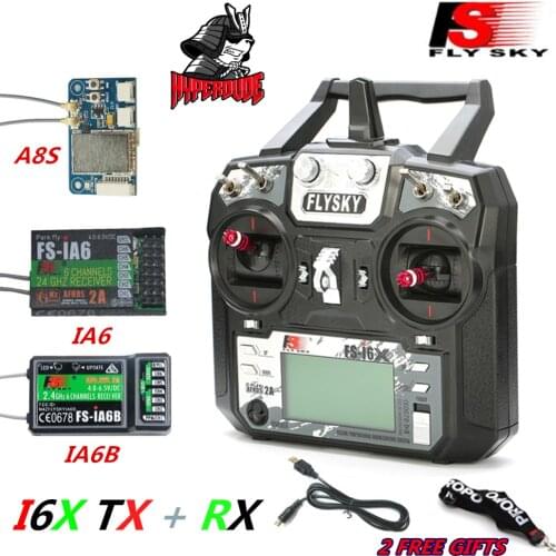 FLYSKY FS-i6X FS I6X 10CH 2.4G AFHDS 2A Radio Transmitter with X6B IA6B A8S IA10B IA6 Receiver for RC Drone Airplane Helicopter