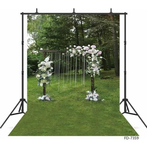 Wooden Arch with Flowers Wedding Photography Backdrops Vinyl Cloth Backgrounds for Photo Studio Children Baby Shower Photophone