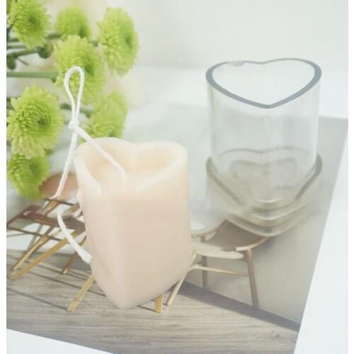 Heart Shaped Aroma Candle Mould Handmade Aromatherapy Soap Wax Candle Making Mold Home DIY Candles Clay Crafts Ornaments Molds