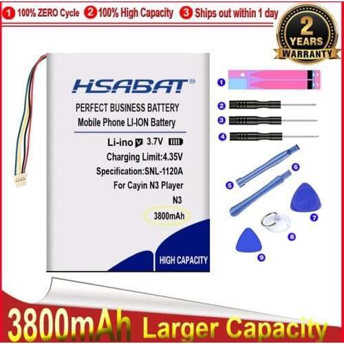 HSABAT 0 Cycle 3800mAh Battery for Cayin N3 Player High Quality Replacement Accumulator