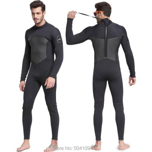 Sheshot One-Piece Neoprene 3mm Diving Suit Winter Long Sleeve Men Wetsuit Prevent Keep warm swimsuit thickened jellyfish suit