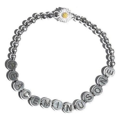 KPOP 1PCS GD G-Dragon Peaceminusone Silver Small Daisy Flower Bracelet Fans Collection