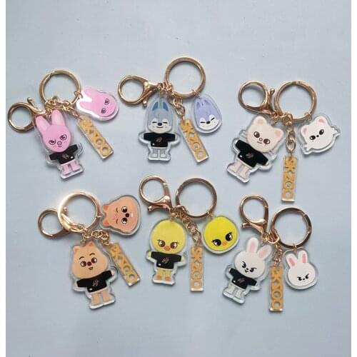 Kpop Stray Kids Cartoon Keychain Kawaii Skzoo Acrylic Cute Straykids Key Chain Pendant for Fans Gift Collection