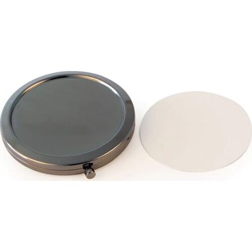 Round Black Metal Sublimation Compact Mirror 10 Pieces/Lot