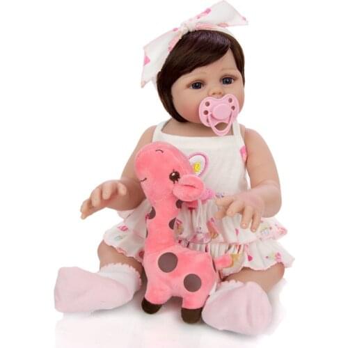 48CM newborn bebe doll reborn baby girl doll in tan skin corpo de silicone real alive dolls lol Bath toy Xmas Gfit