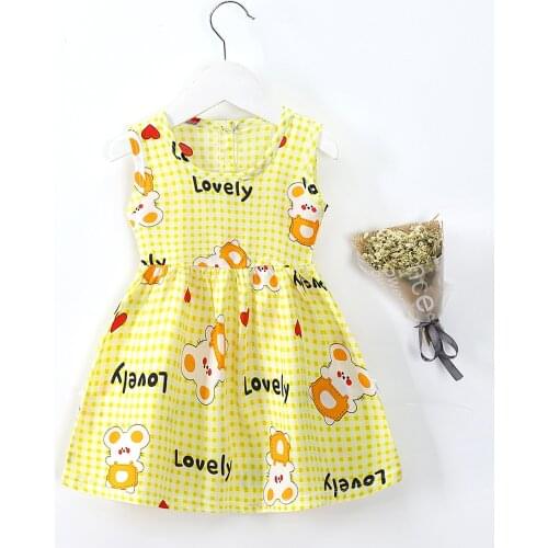 Girls Floral Dress Summer Beach Dress New Casual Fashion Childrens Clothing Breathable Viscose Princess Dresses High Quality