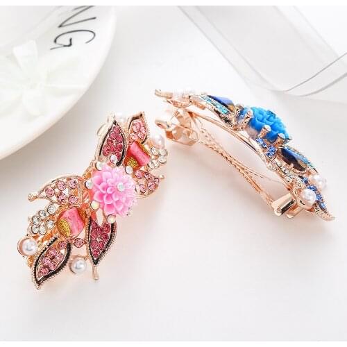 Fashion Six Style Resin Flower Hairgrips For Women Classic Leaf Hairwear Trendy Hair Jewelry For Girl Resin Barrettes bijoux