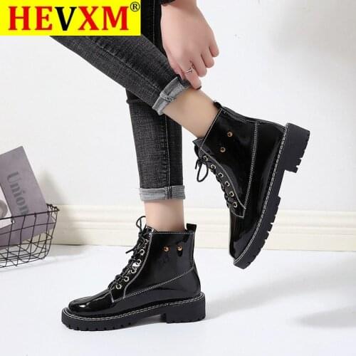 HEVXM 2020Fashion Women Boots Girls Winter Warm Solid Thick Zipper Ankle Short Boots female Shoes ankle boots for women Platform