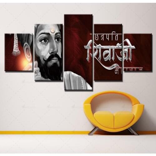 Modular Hd Prints Pictures Home Decoration Portrait Painting Canvas Religion Poster 5 Panel Framework Wall Art For Living Room