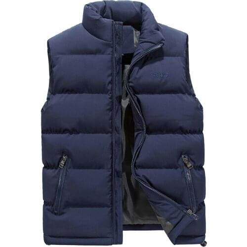 Plus Size 5XL 6XL Padded Thicken Warm Vest Men Waistcoat Sleeveless Jacket Men Winter Mens Sleeveless Vest Casual Coats Male