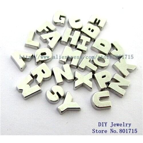 Wholesales 130pcs solid zinc alloy floating locket memory charms letters 5-8mm for floating living memory locket