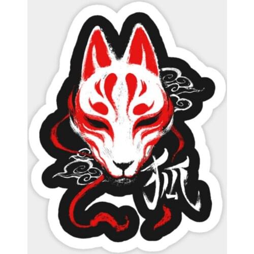 LLY-0906 Personality Fashion Kitsune Mask Car Sticker PVC Auto Motorcycle New Design Fashion Cool Style Waterproof Decals Decor