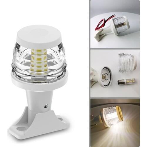 10-24V Marine Vessels Navigation Light White 4000-4500K Visibility 3NM Fixed Mount Base for Boat All Round Lamp