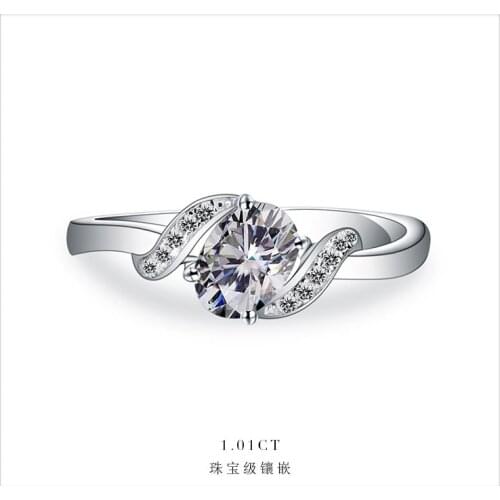 Intertwine Love 1Ct D Color Moissanite Engagement Ring for Lovers Platinum 950 Marriage Jewelry