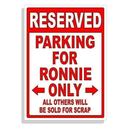 Personalized Parking Sign Wall Decal Metal 20X30 Tin Sign No Parking Customized For Ronnie