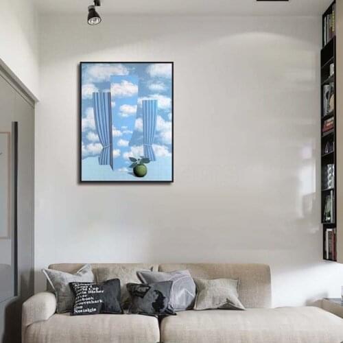Poster Card Wall Stickers Blue Sky White Clouds Small Fresh Decorative Painting Homestay Literary Style Niche Model Room Mural