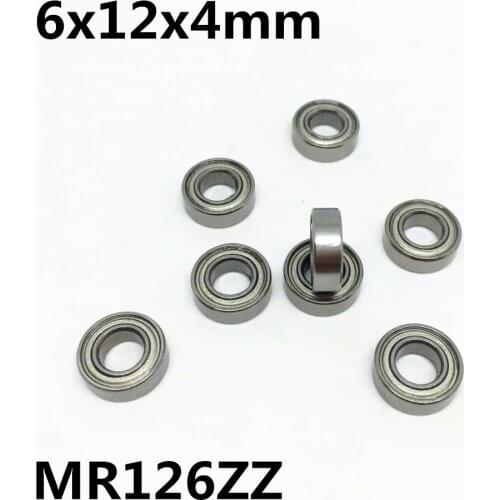 10Pcs MR126ZZ L-1260ZZ 6x12x4 mm Deep Groove Ball Bearing Miniature Bearing Advanced High Quality MR126Z MR126
