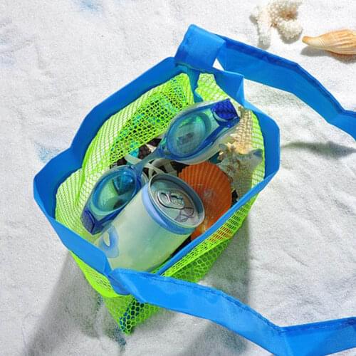 Mesh Beach Bag Tote Sand Toy Towel Clothes Storage Bag Children Kids Water Toy Backpack Summer Outdoor Beach Tools Organizer