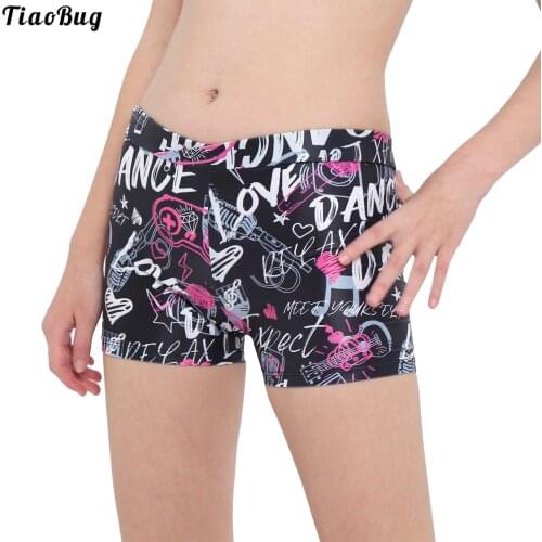 TiaoBug Summer Kids Girls V-Front Waistband Ballet Dance Shorts Bottoms For Sports Gymnastic Workout Swimming Yoga Running