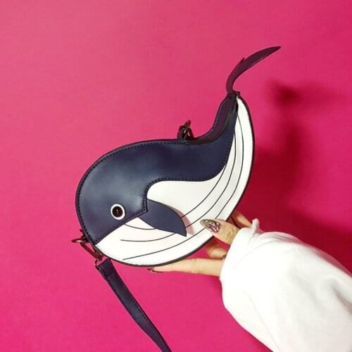 Cute Whale Design Pu Leather Fashion female Flap Clutch Shoulder Bag Crossbody Mini personality Messenger Bag For Women Bolsa