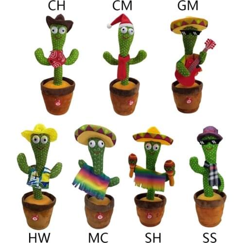 Dancing cactus Stuffed Plush Toy Electronic toy with song plush cactus potted toy Early Education Toy For kids