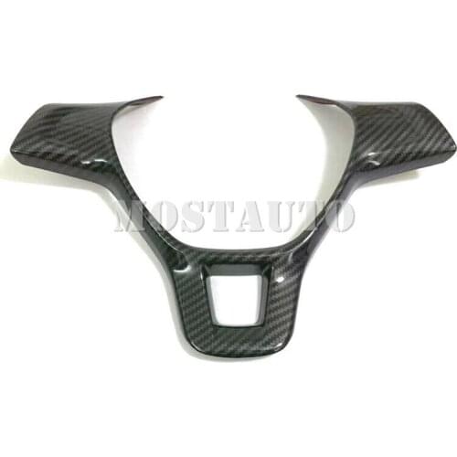 For Volkswagen Polo Mk6 2018-2020 ABS Carbon Fiber Car Inner Car Steering Wheel Button Cover Trim 1pcs Car Accessories Interior