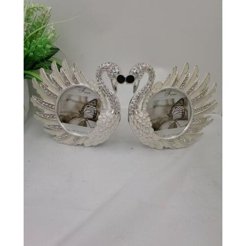 High-End Pairs of White Swan Diamond Set Metal Photo Frame Gift Photo Frame picture frames wall photo frame