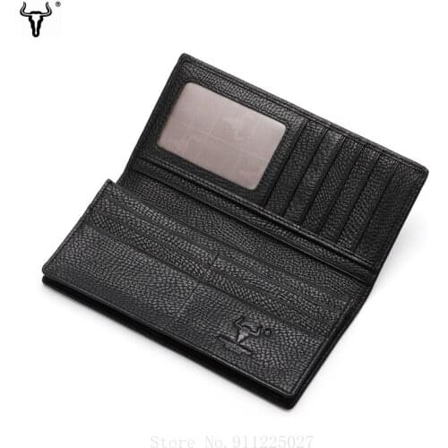 Xiaomi Fashion Mens Long Wallet Casual Retro Genuine Leather Mobile Phone Bag Large Capacity Multi-card Wallet Coin Purses