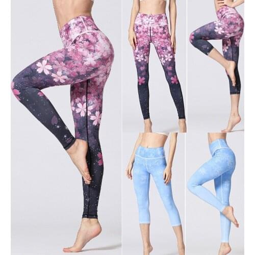 Ladies Leggings Slim Fit Breathable Quick-dry Elastic Floral Printed Yoga Pants Fitness Leginsy Damskie Calzas Deportivas Mujer