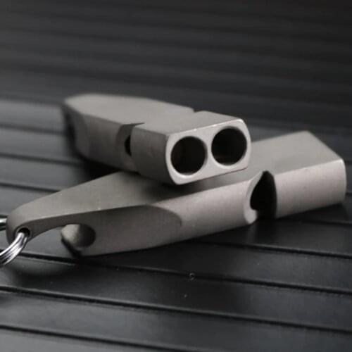 1pcs Titanium Alloy Whistle Emergency Survival Whistle Outdoor EDC Tools Titanium Bottle Opener