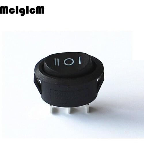 10pcs Oval rocker switch 250V 6A on-off-on power socket rocker switch 3 pin 250v mini switches