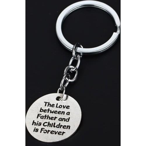 12PC/Lot Love Between Father And His Children Is Forever Key Chains Rings Family Keychains Dad Daddy Keyrings Fathers Day Gifts
