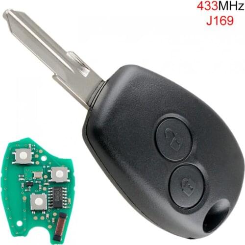 2 Buttons 433Mhz Car Remote Control Key with PCF7947 Chip and VAC102 Key Embryo for Renault