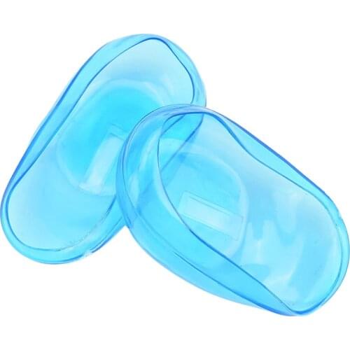 2Pair/4pcs Clear Silicone Ear Cover Hair Dye Shield Protect Salon New Styling Accessories Color Blue