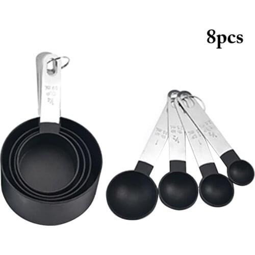 4Pcs Multi Purpose Spoons/Cup Measuring Tools PP Baking Accessories Stainless Steel/Plastic Handle Kitchen Gadgets